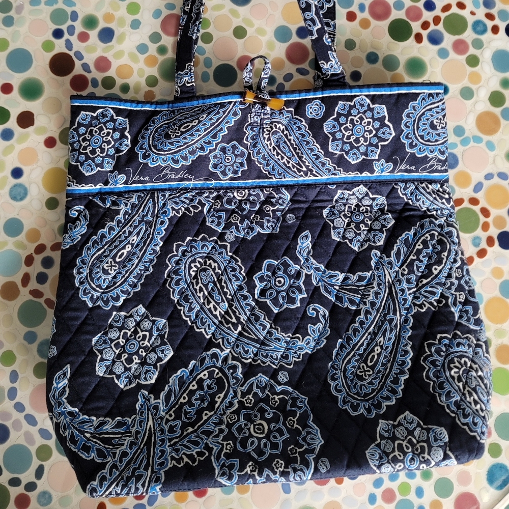 Ver Bradley blue paisley tote bag